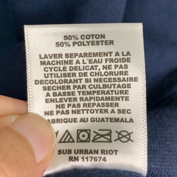 ❗️LAST 1❗️ Sub_Urban Riot I Don’t Do Mornings Crew Neck Pullover Sweatshirt Navy - Picture 8 of 9